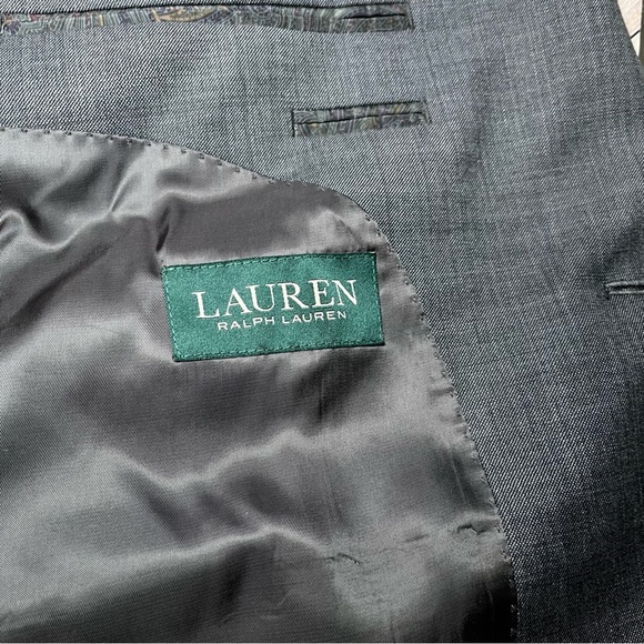 Lauren Ralph Lauren Wool Blazer Jacket Sportscoat Office Professional Dark Gray - Picture 3 of 14
